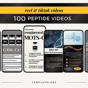 Peptide Therapy Social Media, Peptide Reels, Peptide Videos, Peptide Therapy MedSpa Advertising, Instagram Templates, TikTok Videos