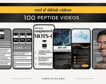 Peptide Therapy Social Media, Peptide Reels, Peptide Videos, Peptide Therapy MedSpa Advertising, Instagram Templates, TikTok Videos