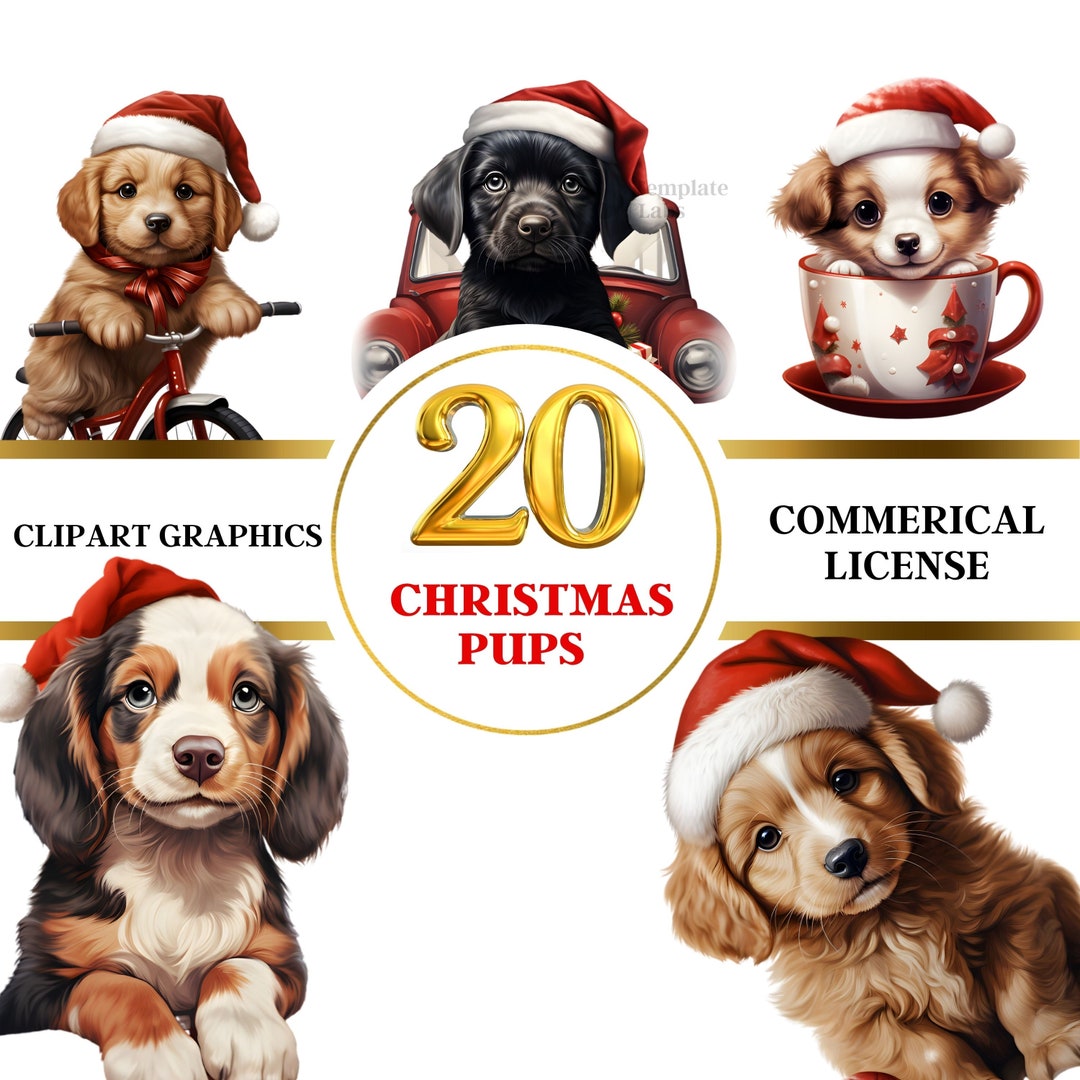 Christmas Puppy Dog Christmas PNG Cute Christmas Clipart - Etsy