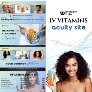 IV Hydration Website, Acuity Scheduling Template, Acuity Booking Site Template, IV Drip Therapy, Iv Vitamins, Edit in Canva, DIY Templates