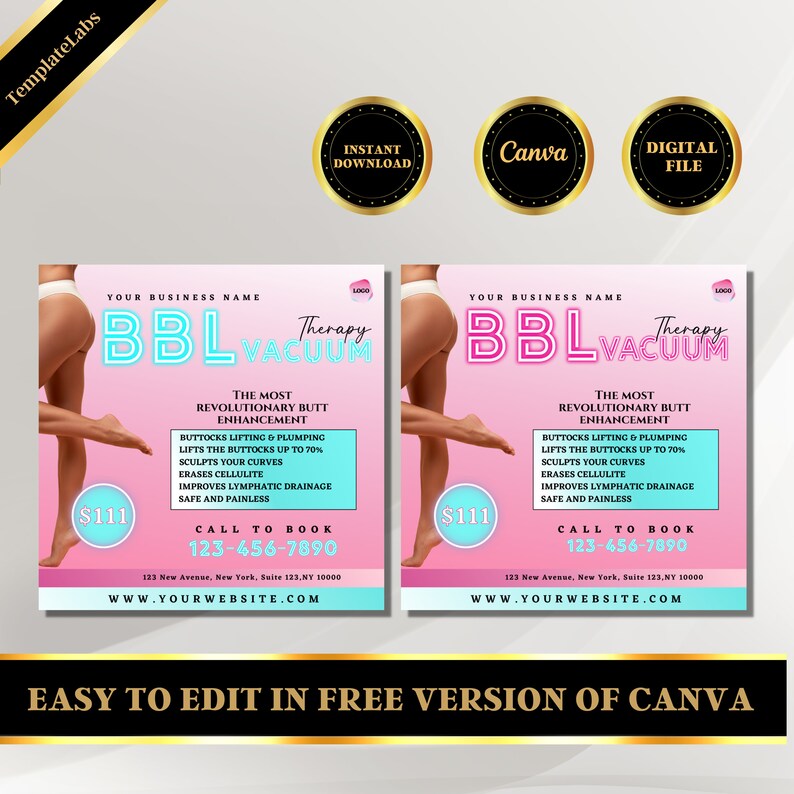 BBL Vacuum, BBL Flyer, Butt Lift Flyer, Social Media Flyer, Instagram