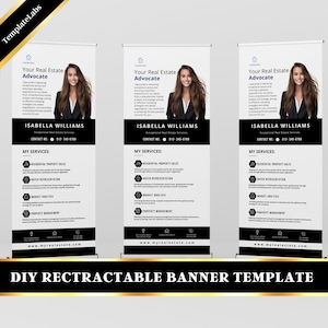 Retractable Banner Real Estate, Realtor Banner Template, Roll Up Banner, Event Banner, Fully Editable Template, Canva Banner, DIY File