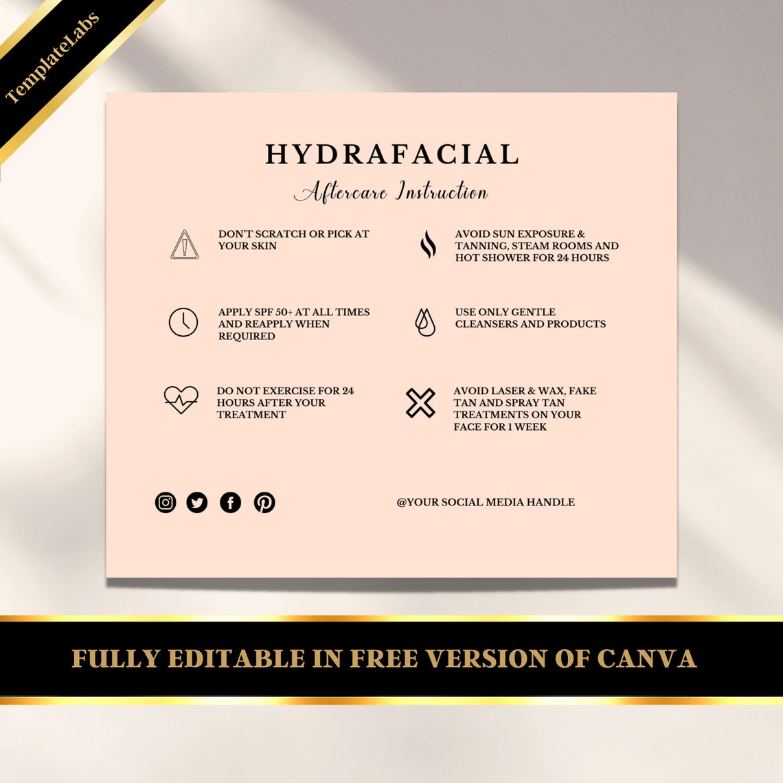 Hydrafacial Aftercare Aftercare Card Esthetician Aftercare Etsy
