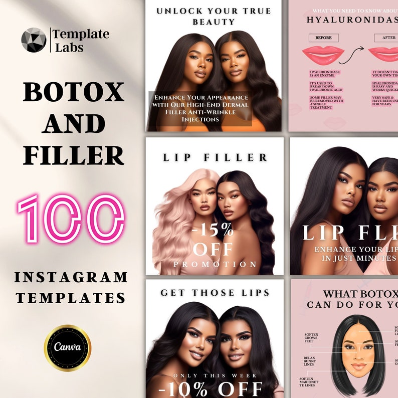 Botox and Filler Instagram Posts Botox Instagram Medspa Etsy