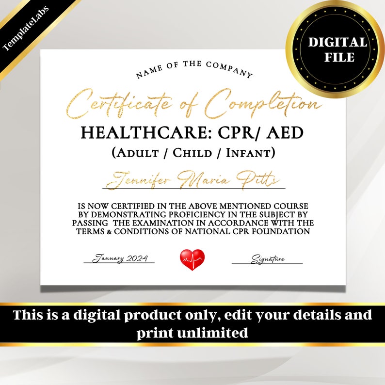 CPR Certificate Cpr Training Certificate Editable (Download Now) Etsy CPR Certificate Cpr Training Certificate Editable (Download Now) Etsy