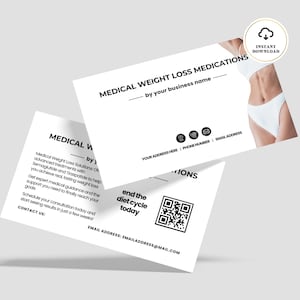 Gewichtsverlust Karte, Visitenkarte Vorlage, Gewichtsverlust Klinik Flyer, Gewichtsverlust druckbare Karte, druckbare Karte, Canva Vorlage, 3 Größen