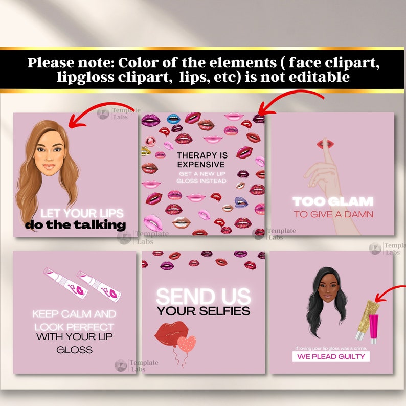 Lip Gloss Flyer Lip Gloss Templates Lip Gloss Quotes Etsy