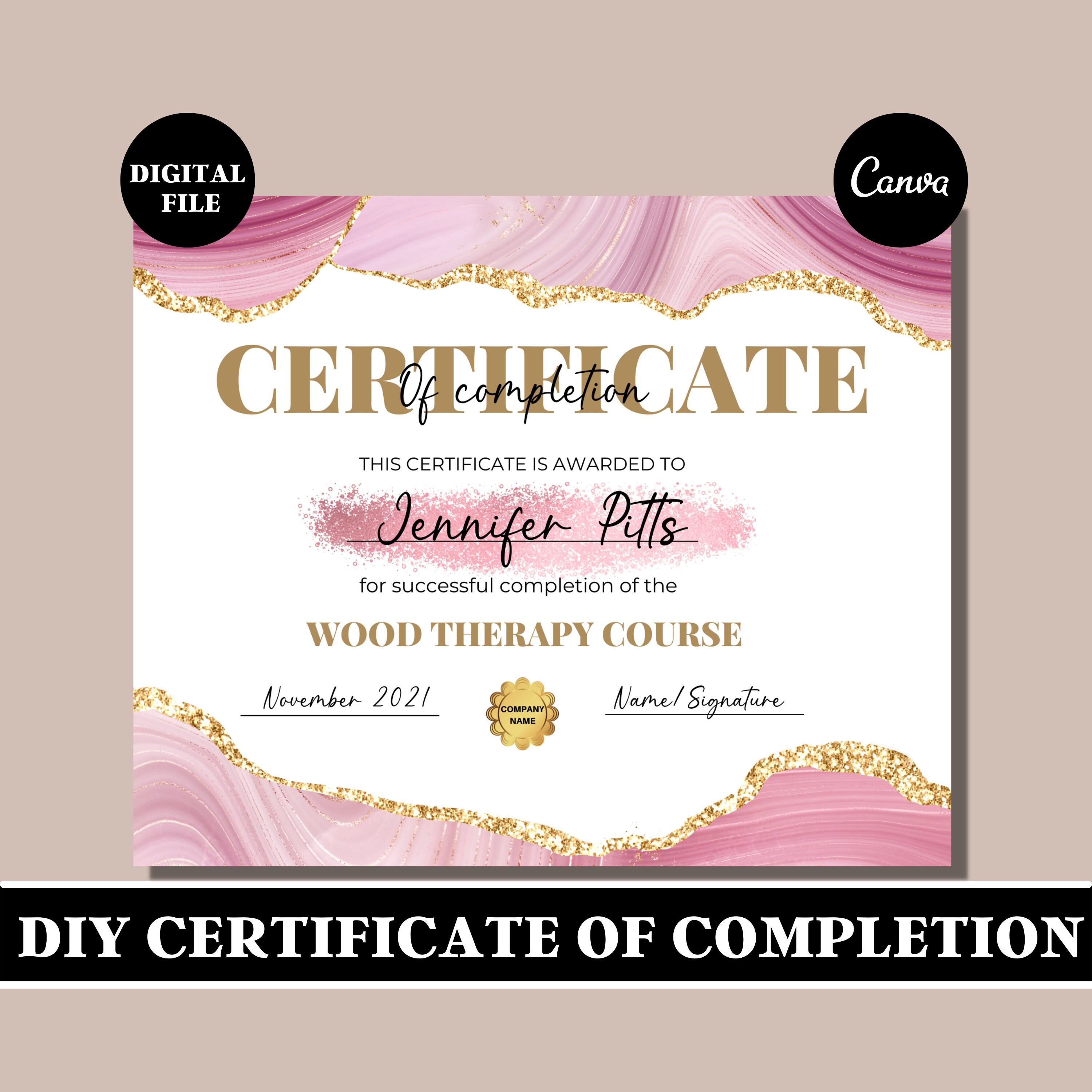 Wood Therapy Certificate Wood Therapy Training Digital Etsy