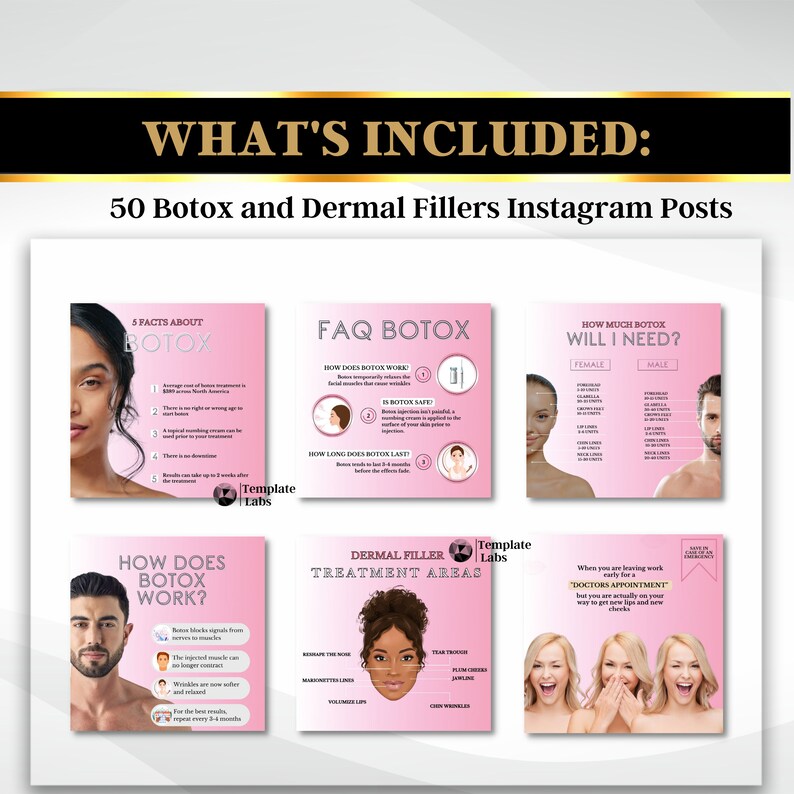 Botox and Filler Instagram Posts Medspa Instagram Botox Etsy