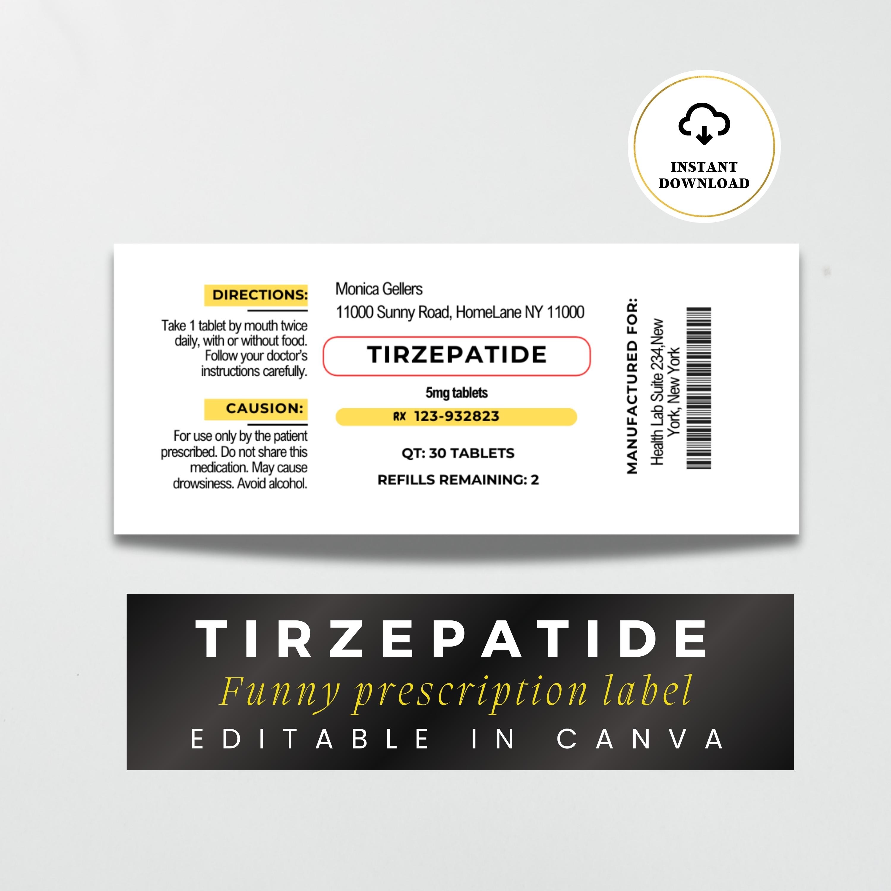 tirzepatide off label Tirzepatide Fake Prescription Label
