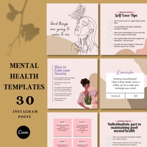 Mental Health Instagram Template, Health Instagram, Mental Health Quotes, Social Media Mental Health, Mental Health Canva, Instagram Post