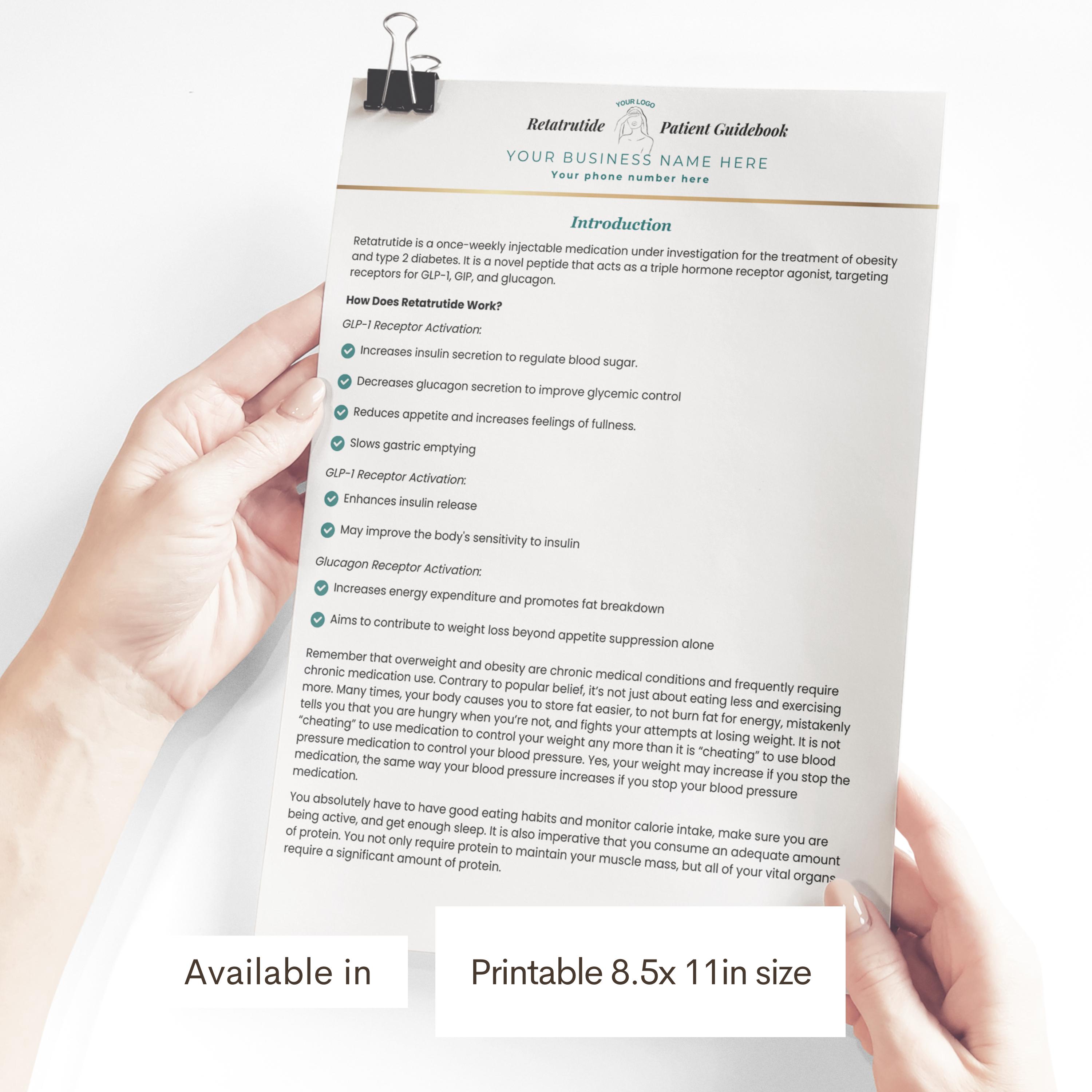 retatrutide handbook Instructions, Retatrutide Info Card, Peptide Therapy Information, Medspa Patient Education Template, Canva Template Amazon.com: Beginner's Guide To Reta: