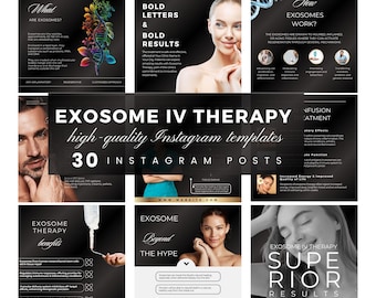 Exosomes, Exosome IV Therapy Templates, IV Hydration Template, IV Infusion, Iv Therapy Canva, Iv Therapy Marketing, Iv Nurse, 30 Posts