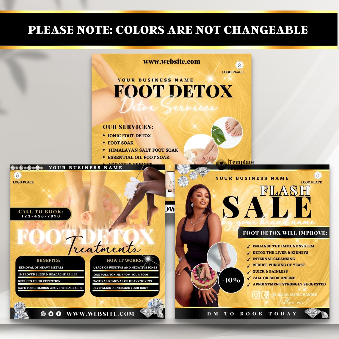 Ionic Foot Detox Ionic Foot Bath Social Media Flyer Etsy