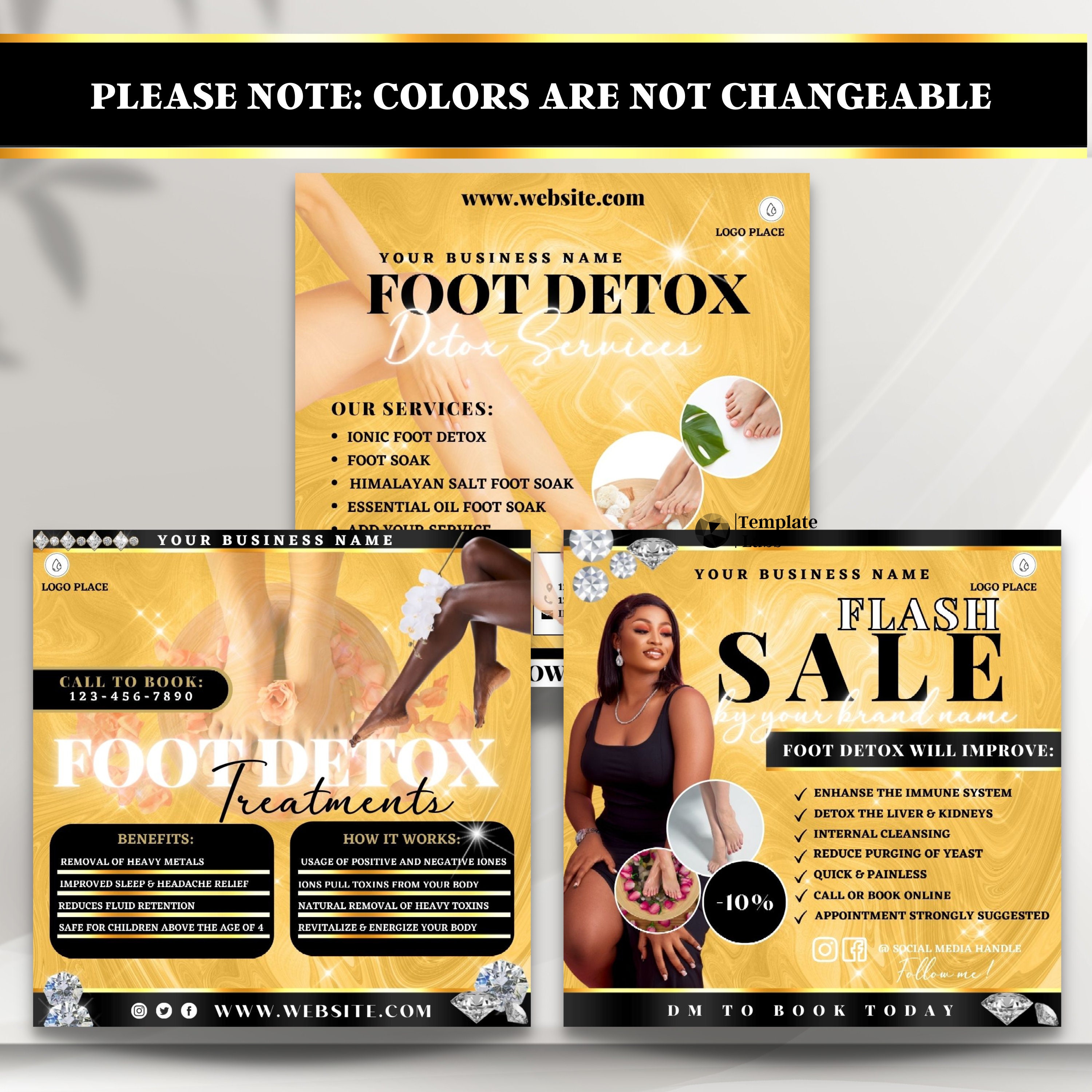 Ionic Foot Detox Ionic Foot Bath Social Media Flyer Etsy