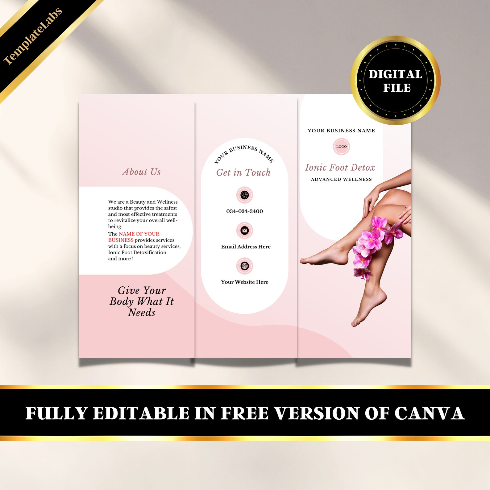 Ionic Foot Detox Brochure, Foot Detox, Ionic Foot Bath, Tri Fold ...