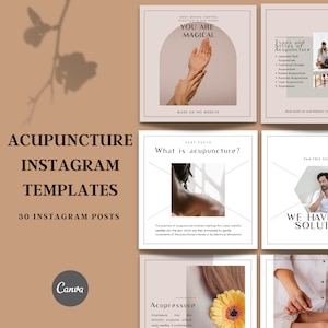 Acupuncture Instagram Template, Social Media Post, Instagram Post Canva, Social Media Flyer, Business Instagram, Editable Template