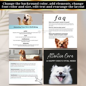 Dog First Aid Instagram Posts, Pet First Aid Canva Templates, Pet Safety, CPR and First Aid, Editable Content, Animal Health, DIY Templates image 3