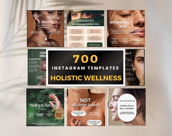 Holistic Wellness Instagram Templates, Holistic Health Bundle, Wellness Coach Social Media, Health and Wellness Instagram Posts, DIY Canva