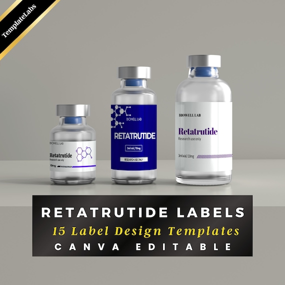 amazon retatrutide Reta Label Template, Vial Label Template, Printable Label, Editable Label,  DIY Canva, Canva Templates