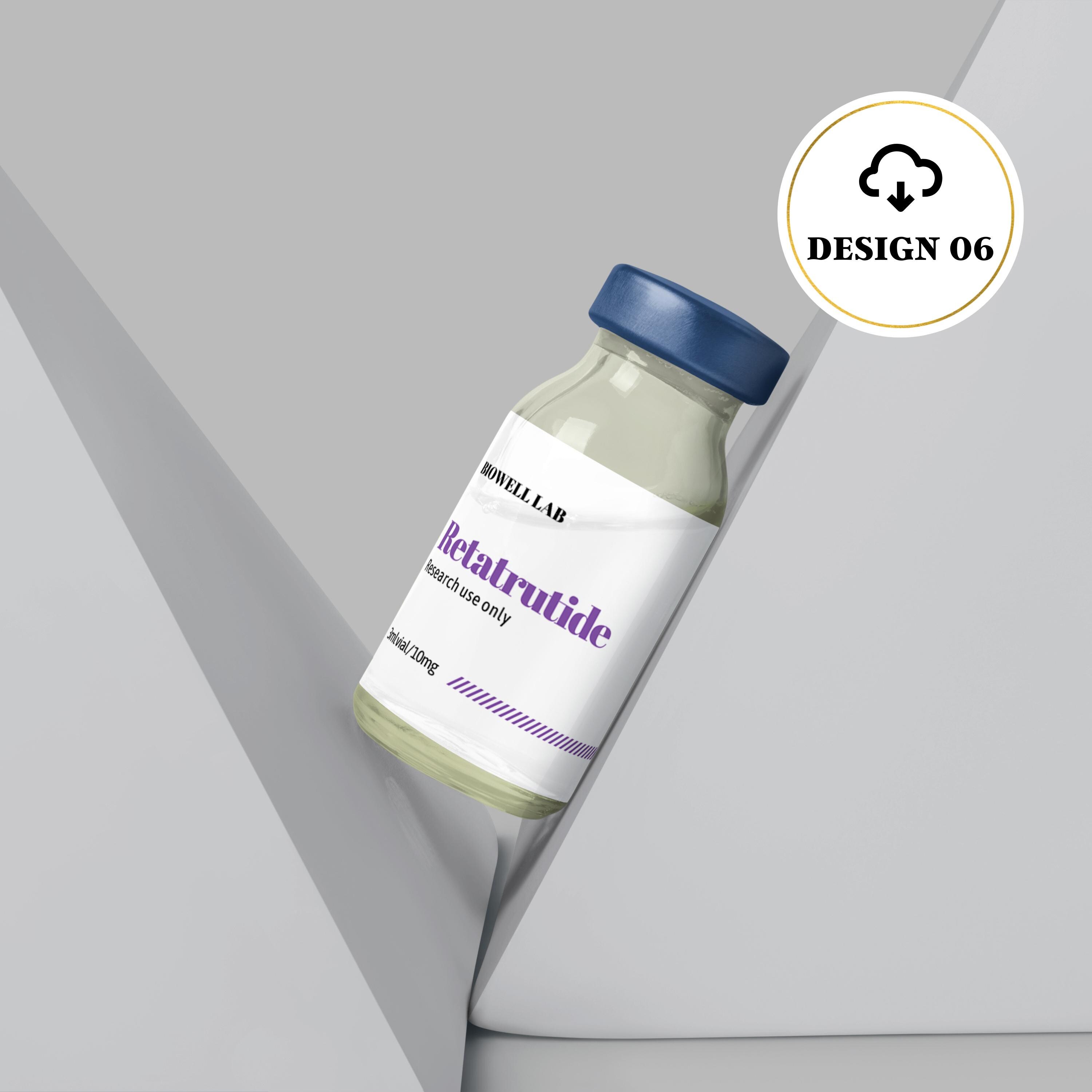 vial of retatrutide Reta Label Template, Vial Label Template, Printable Label, Editable Label,  DIY Canva, Canva Templates