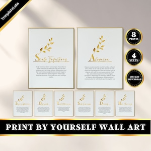 Trichology, Hair Loss Treatment Specialist, Scalp Treatment Wall Art, Printable Wall Art, Medical Office Wall Art, Set of 8, Digital Prints