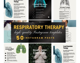 Respiratory Therapist Template, Respiratory Therapy, Instagram Templates, Canva Social Media, Oxygen Therapy Wellness, Instagram Posts