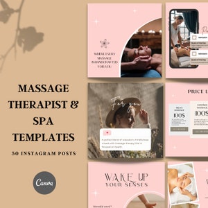 Massage Instagram Post, Massage Therapist, Massage Therapy Social Media, Spa Instagram, Canva Template, Wellness Center, Instagram Template