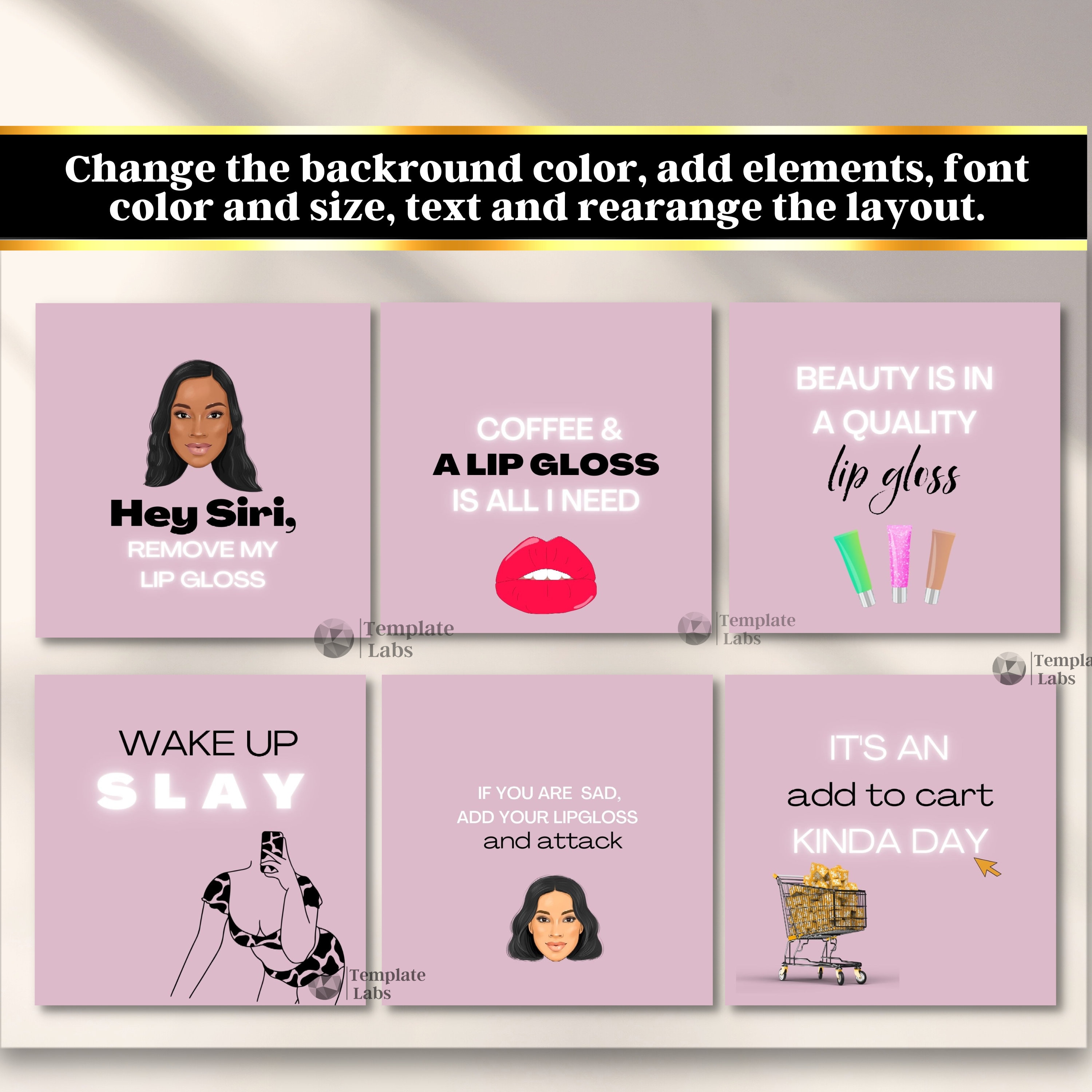 Lip Gloss Flyer, Lip Gloss Templates, Lip Gloss Quotes, Instagram Quote