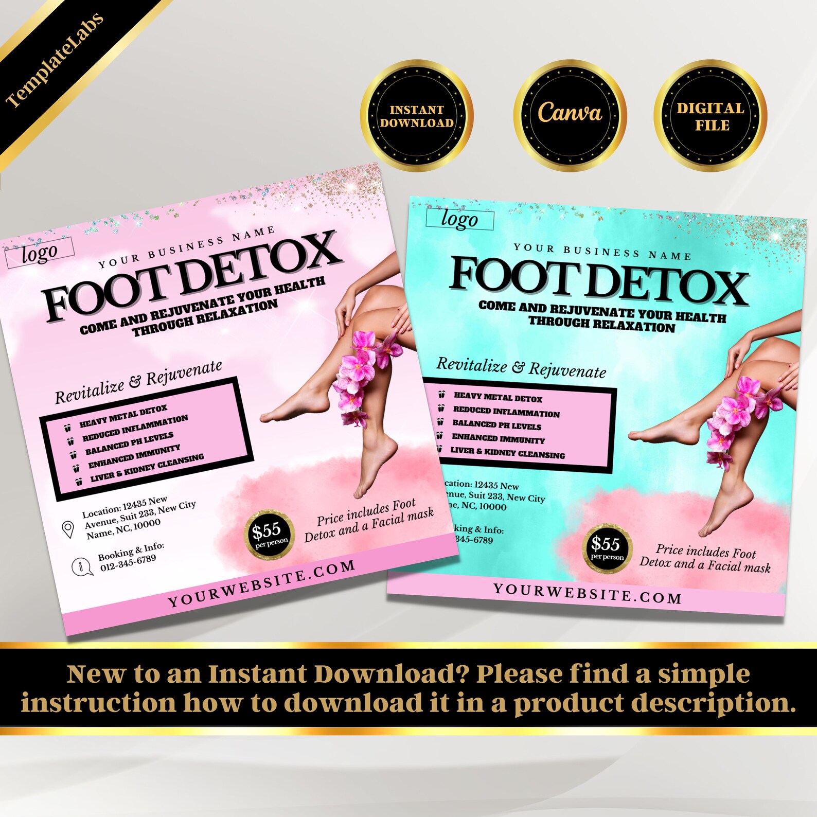 Ionic Foot Detox Foot Detox Flyer Ionic Foot Bath Social Etsy Hong Kong