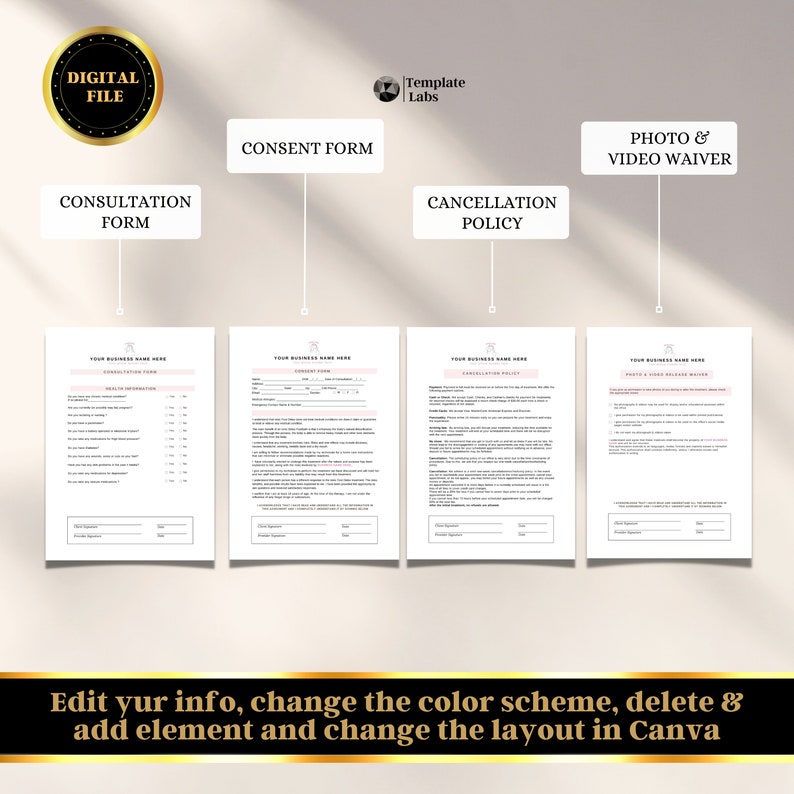 Foot Detox Consent Form, Ionic Foot Detox, Consultation Form, Editable ...