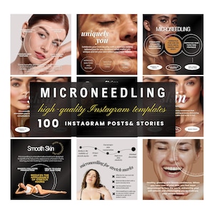 Microneedling Social Media Post, Microneedling Instagram, Microneedling Template, Microneedling Flyer,  Editable Instagram, Edit in Canva