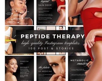 Peptidetherapie Instagram Posts, Peptide Posts, MedSpa Instagram, Nurse Practitioner Injector, Social Media Template, Bewerken in Canva