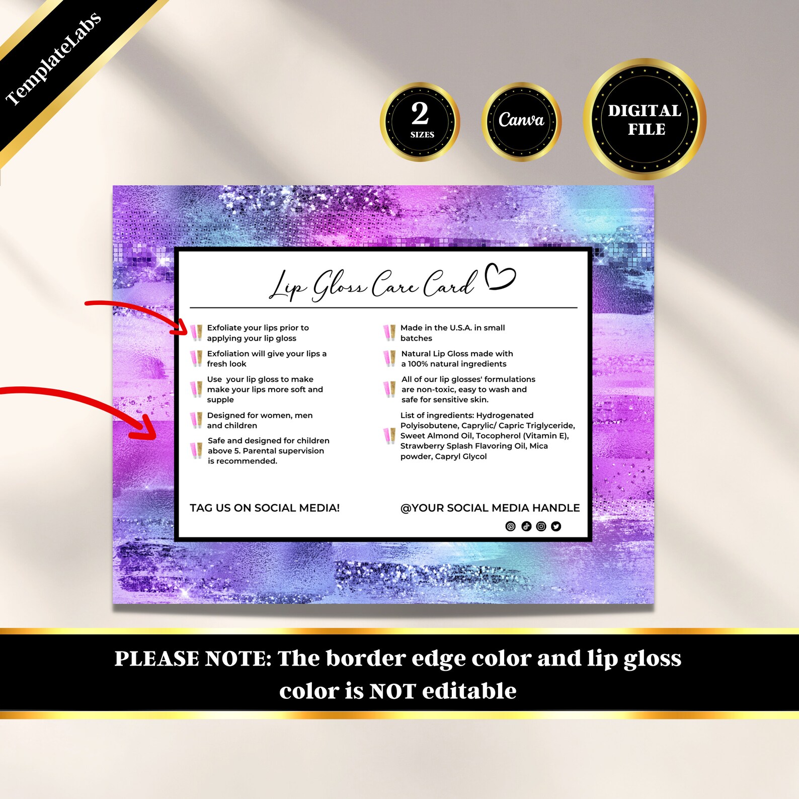 Care Instructions for Lip Gloss Lip Gloss Flyer Lip Gloss Etsy