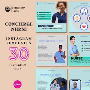 Home Care Flyer, Elderly Care Business Templates, Home Health Nurse Template, Nurse Caregiving, Instagram Post, Editable Canva Template