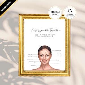 Botox Injection Site, Botox Illustration, Botox Poster, Botox Wall Art, Printable Wall Art, Botox Injector, Botox Art, Digital Download