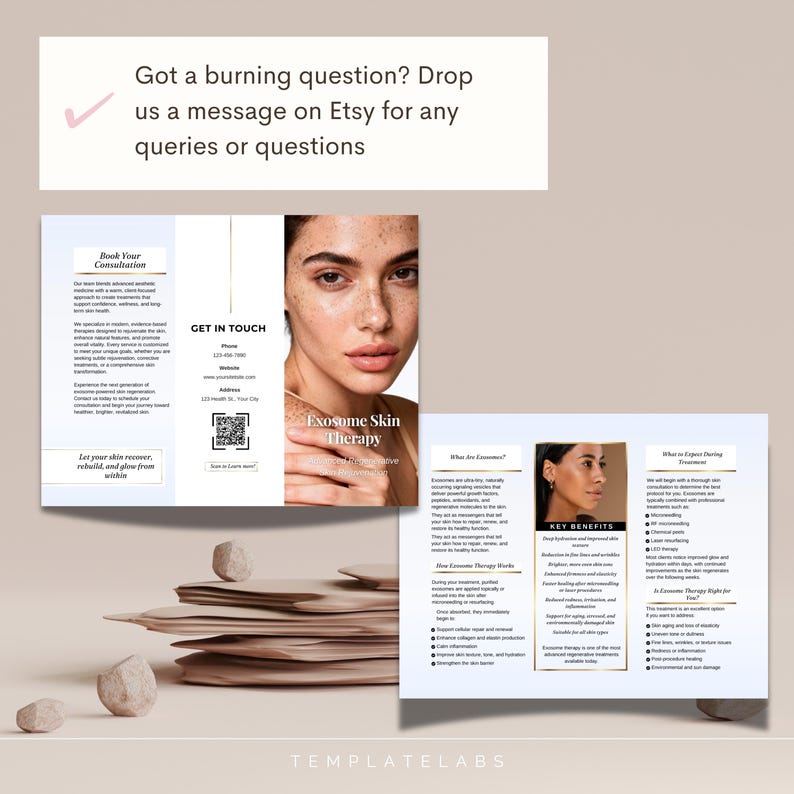 Exosome Tri Fold Brochure Template Medspa Brochure Trifold Brochure
