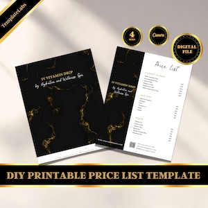 IV Hydration Template, IV Therapy Flyer, DIY Flyer, Price List Template Canva, Printable Flyer, Editable Flyer, Digital File