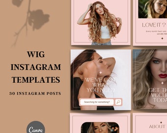 Wig Instagram Post, Wig Flyer Template, Wig Flyer Sale, Wig Content, Wig Quotes, Instagram Template, Canva Template, DIY Template