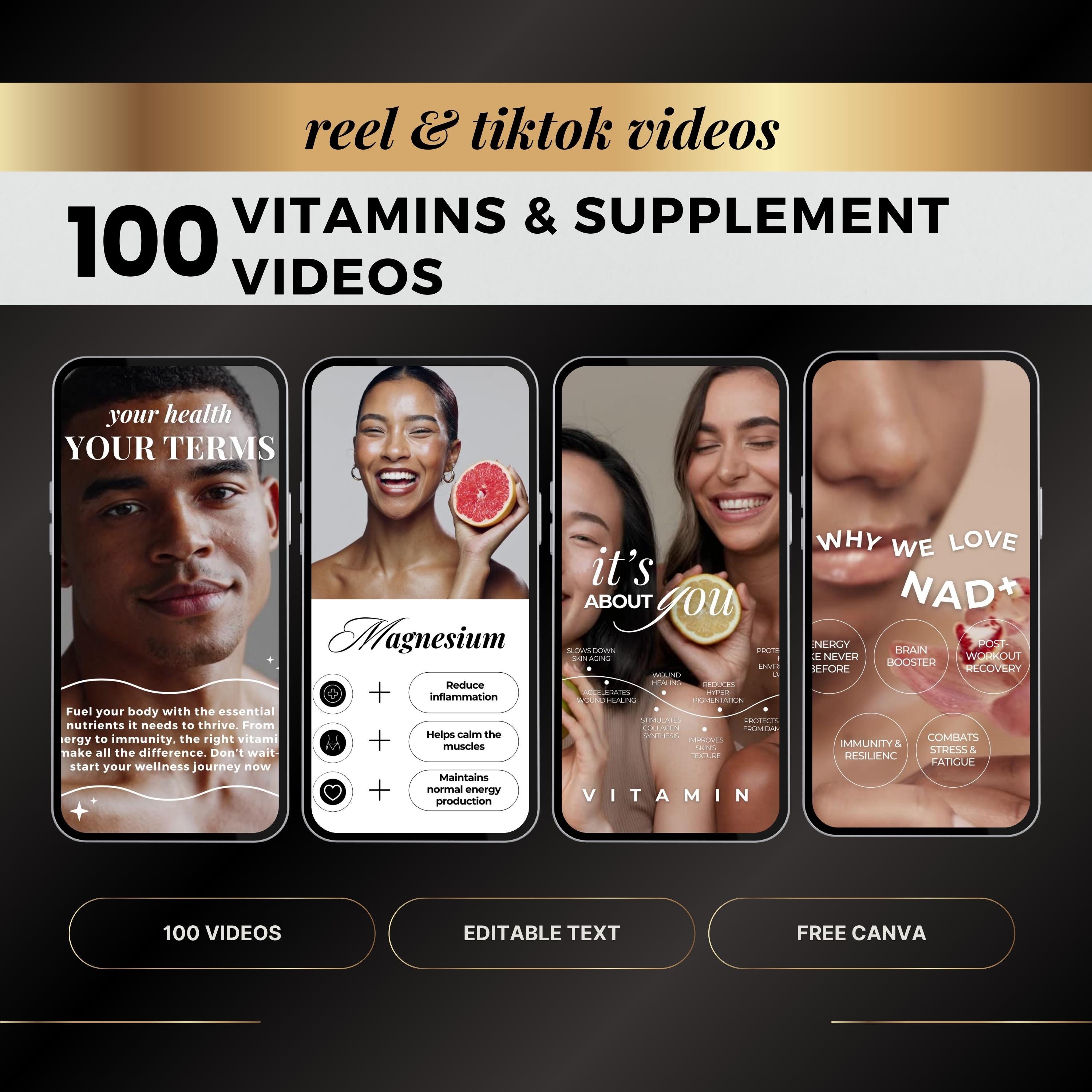 Vitamines Minéraux Bobines, Modèles Instagram Vitamin, Supplément Instagram, Flyers Vitamine, Bobines Instagram, Vidéos TikTok, 100 vidéos DIY