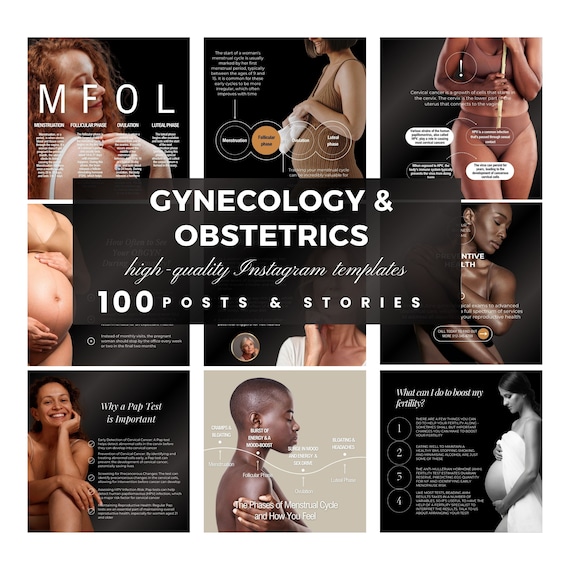 Gynecology, Obstetrics And Gynecology, OB GYN, Health Template, Instagram Content, Instagram Posts, Edit in Canva, DIY Templates