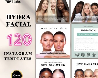 Hydrafacial Posts, Hydrafacial Marketing, Hydrafacial Flyer, Instagram Post, Canva Template, Instagram Content, Edit in Canva