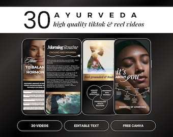 Ayurveda Template, Ayurvedic Yoga, Videos for Reels, Canva Instagram, Wellness Coach, Instagram Reels, Holistic Templates Instagram