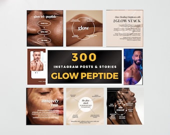 Glow Peptide Templates,  Glow Instagram Templates, Glow Stack, Peptide Instagram Posts, Peptide Therapy Social Media, Peptide Education