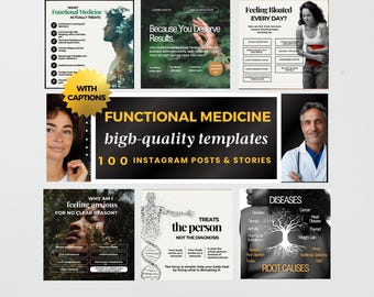 Functional Medicine Social Media Posts, Functional Medicine Clinic Content, Functional Medicine Templates, Instagram Template, Edit in Canva