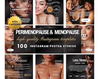 Menopausia en Instagram, Coaching para la perimenopausia, Equilibrio hormonal, Publicaciones en Instagram, Coach de bienestar en Instagram, Plantillas editables de Canva