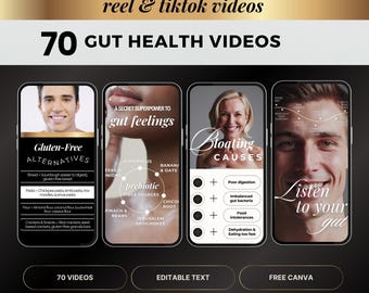 Gut Health Reels, Gut Health Instagram Templates, Holistic Coach Instagram Reels, Health Coach Template, Reels for Instagram, TikTok Videos
