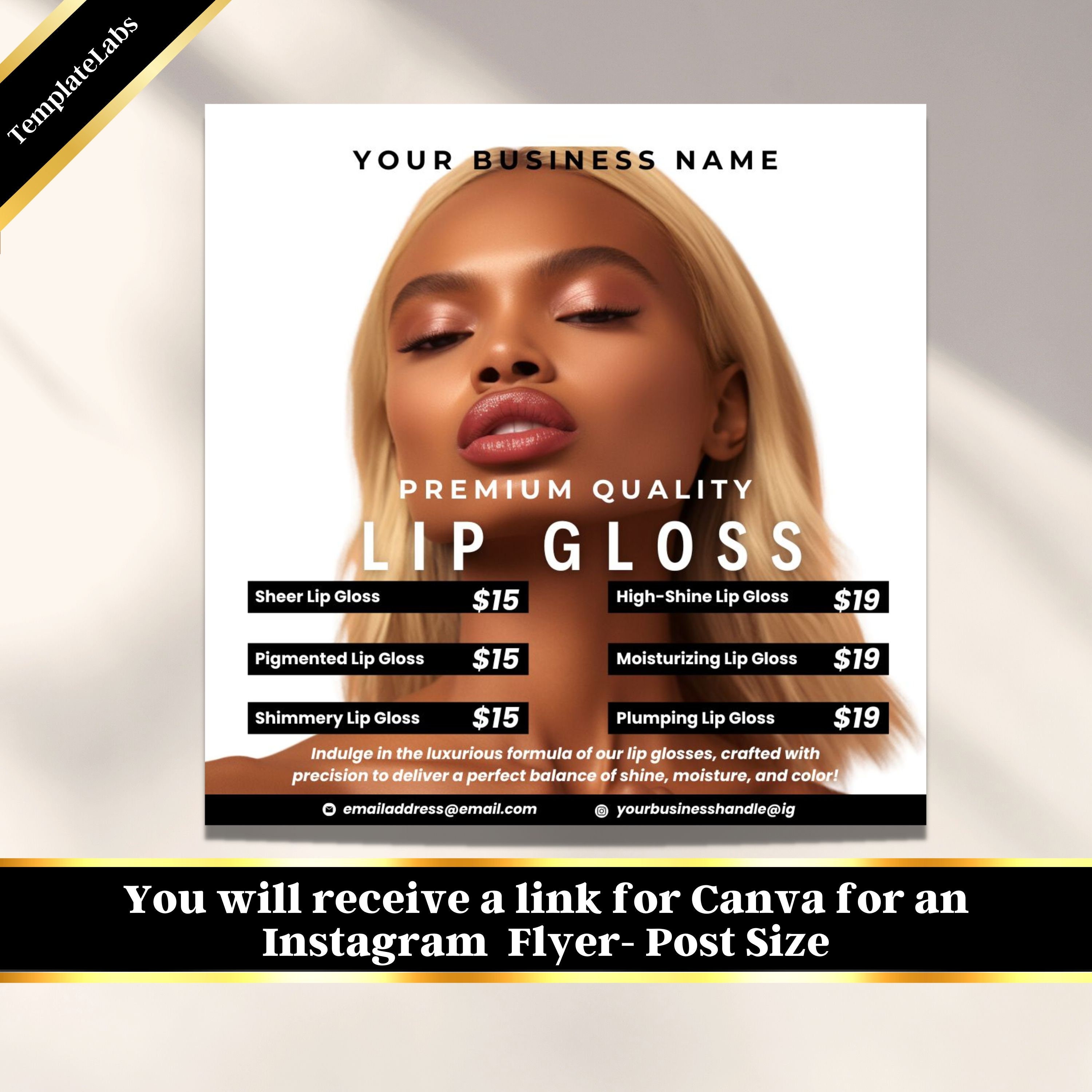 Lip Gloss Flyer, Lip Gloss Template, Lip Gloss Business, E Flyer
