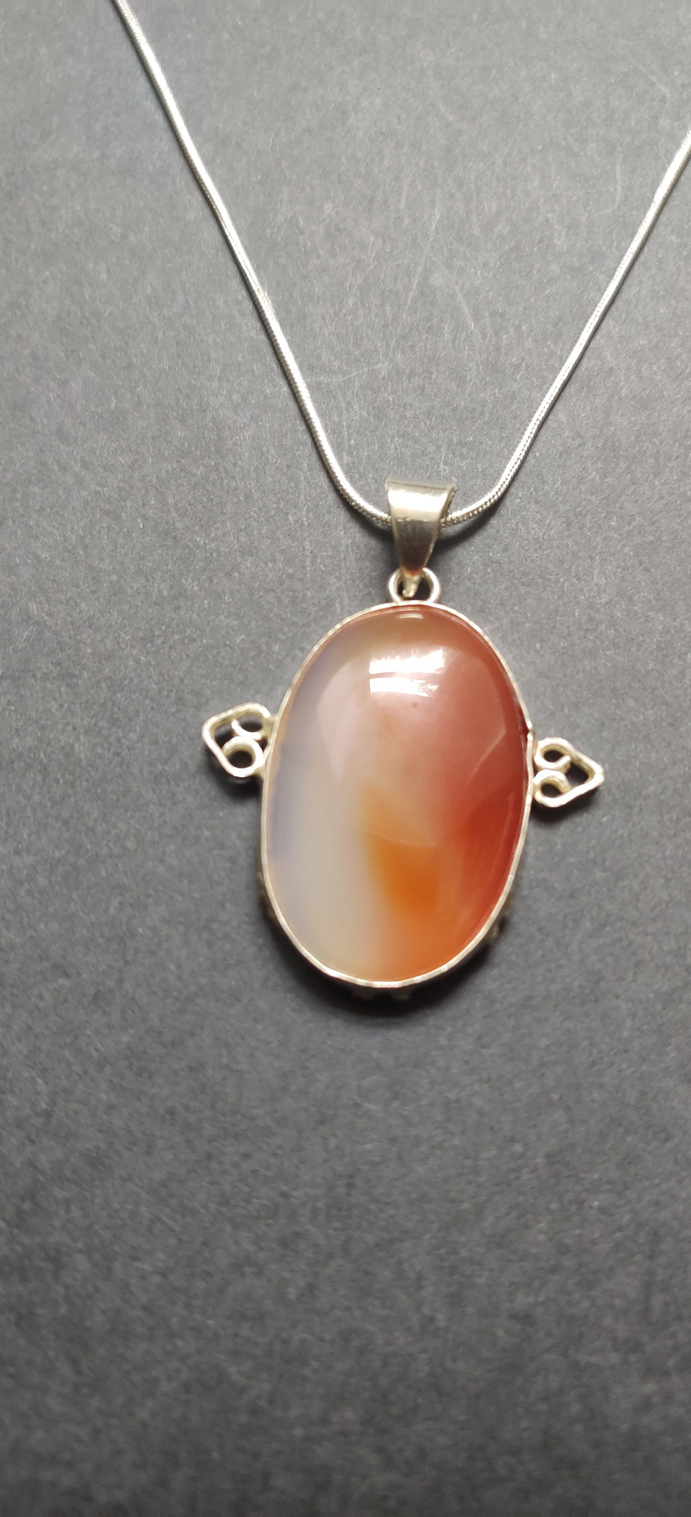 925 Sterling Silver Opal Pendant Silver Necklace Etsy Denmark