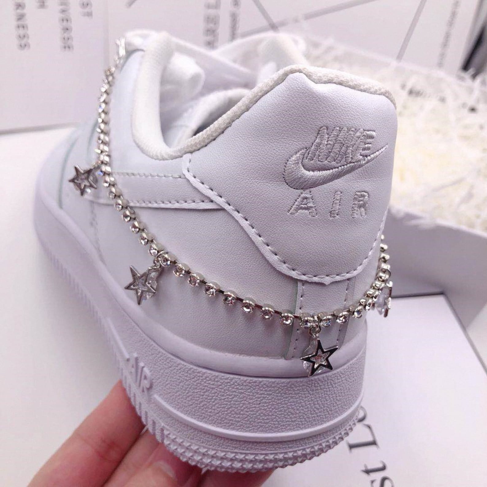 af1 white gold chain